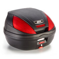Givi E370N 39L Monolock Top Case Black Embossed w/Red Reflectors & Universal Mounting Plate