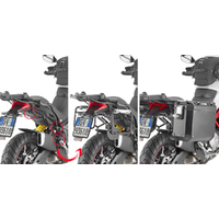 Givi PLOR7412CAM Rapid Release Side Case Pannier Holder for Ducati Multistrada 950 S/Enduro 1260 19-21 w/Monokey Cam Side Trekker Outback Cases
