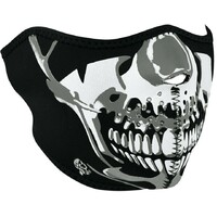 Zanheadgear Half Face Neoprene Mask Chrome Skull