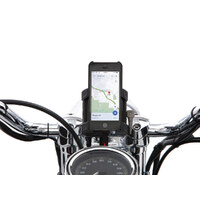 Ciro3D CIR-50212 Premium Smartphone/GPS Holder Chrome w/Charger for 7/8" & 1" Handlebars