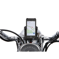 Ciro3D CIR-50215 Premium Smartphone/GPS Holder Black w/Charger for 1-1/4" Handlebars
