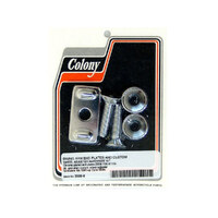 Colony Machine CM-2000-6 Axle Adjusting Kit w/Swing Arm End Plates & Wheel Adjuster Hardware Chrome for Dyna 91-05