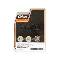 Colony Machine CM-2074-6 Allen Head Oil Pump Plugs Chrome for Big Twin 81-99