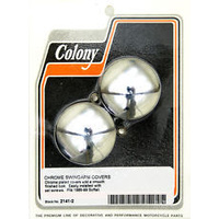Colony Machine CM-2141-2 Swingarm Pivot Bolt Covers Chrome for Softail 86-99