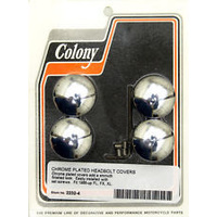 Colony Machine CM-2232-4 Smooth Style Head Bolts Covers Chrome for Big Twin/Sportster 85-Up