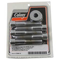 Colony Machine CM-2340-10 Allen Head Pulley/Sprocket Bolts w/Washers Chrome for Softail 07-Up/Dyna 06-Up