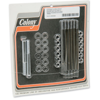 Colony Machine CM-8143-34 Stock Motor Case Stud Bolt Nut Kit Chrome for Shovelhead Evo 79-95