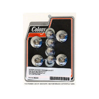 Colony Machine CM-8224-8 Stock Rocker Shaft Plug & Nut Kit Chrome for Shovelhead 71-84/Sportster 71-85