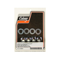 Colony Machine CM-8400-8 Cap Style Rocker Shaft Nuts Chrome for Big Twin 66-84/Sportster 57-85