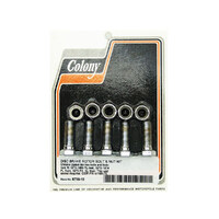 Colony Machine CM-8738-10 Disc Rotor to Hub Bolt Kit Chrome for Rear on Big Twin 73-80 & Front on FL 73-84 4 Speed