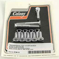 Colony Machine CM-8748-12 Transmission Top Cover Bolts Chrome for Big Twin 65-78