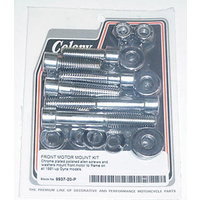 Colony Machine CM-9937-20-P Polished Allen Head Front Engine Mount Bolt Kit Chrome for Dyna 91-Up