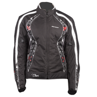 MotoDry Cheri Black/White/Red Womens Textile Jacket