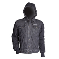 MotoDry Stone Denim Kevl-Ar Jacket w/Detachable Hood Black