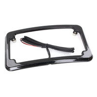Cycle Visions CV4617B Curved Number Plate Frame Black w/Number Plate Light Only