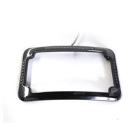 Cycle Visions CV4621B Curved Slick Signal Run/Turn/Brake Number Plate Frame Black for Softail 99-10 & Dyna 99-17 