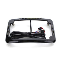 Cycle Visions CV4622B Curved Slick Signal Run/Turn/Brake Number Plate Frame Black for Softail 18-Up