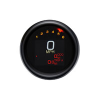 Dakota Digital DAK-MLX-3000-K 3-3/8" Round KPH Speedometer w/Tachometer Black for Dyna/Sportster 94-03