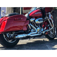 D&D Exhaust DD648Z-32A Bob Cat 2-1 Exhaust System Chrome w/Polished Aluminium Sleeve Muffler for Touring 17-Up