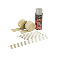 Design Engineering Inc DEI-901331 Tan Heat Wrap Kit 2" x 15 Foot Roll w/Locking Ties Aluminum Spray