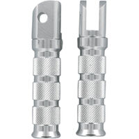 Emgo E5011211A Anodized Aluminium Front Footpegs Silver for Honda Models