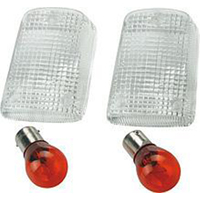Emgo E5911540 Clear Turn Signal Lenses & Amber Bulbs for Kawasaki Models