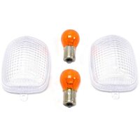 Emgo E5921310 Clear Turn Signal Lenses & Amber Bulbs for Honda CBR600F2/F3 91-98