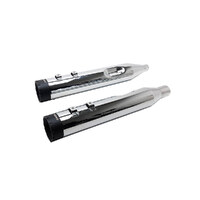 Firebrand FB-10-1055 4-1/2" Monarch Slip-On Mufflers Chrome w/Black End Caps for Touring 17-Up