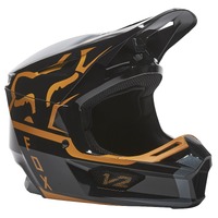 Fox V2 Merz Black/Gold Helmet [Size:SM]