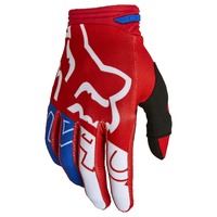 Fox 180 Skew Gloves White/Blue/Red