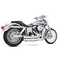 Freedom Performance FPE-HD00018 Independence Shorty Exhaust Chrome w/Chrome End Caps for Dyna 91-05