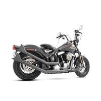Freedom Performance FPE-HD00265 Upswept Exhaust Black w/Black Sharktail Ends Caps for Softail 86-17