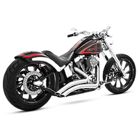 Freedom Performance Exhaust FPE-HD00440 Sharp Curve Radius Exhaust System Chrome w/Chrome End Caps for Softail Breakout 13-17/Rocker 08-11