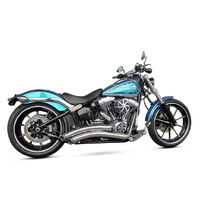 Freedom Performance Exhaust FPE-HD00441 Sharp Curve Radius Exhaust System Chrome w/Black End Caps for Softail Breakout 13-17/Rocker 08-11