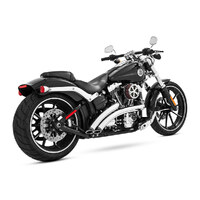 Freedom Performance Exhaust FPE-HD00475 Radical Radius Exhaust System Chrome w/Black End Caps for Softail Breakout 13-17/Rocker 08-11
