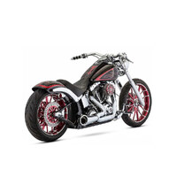 Freedom Performance FPE-HD00572 Turnout 2-1 Exhaust Chrome w/Black End Caps for Softail Breakout 13-17/Rocker 08-11