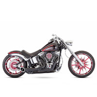 Freedom Performance FPE-HD00573 Turnout 2-1 Exhaust System Black w/Black Tip for FXSB 13-17/FXCW 08-11