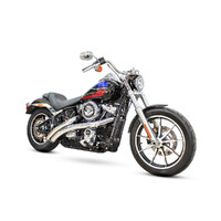 Freedom Performance Exhaust FPE-HD00708 Radical Radius Exhaust System Chrome w/Black End Caps for Softail 18-Up