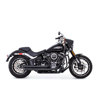 Freedom Performance FPE-HD00743 Independence Staggered Slash Exhaust Black w/Black End Caps for Softail 18-Up