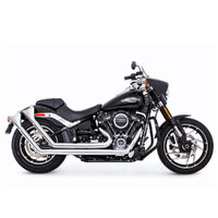 Freedom Performance Exhaust FPE-HD00763 Upsweeps Exhaust System Chrome w/Chrome Sharktail End Caps for Softail 18-Up