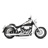 Freedom Performance FPE-HD00822 Union 2-1 Exhaust w/Chrome Finish & Chrome Billet End Cap for Softail w/Non-240 Tyre 18-Up
