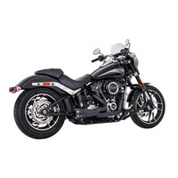 Freedom Performance Exhaust FPE-HD01077 American Outlaw Shorty 2-1 Exhaust Black w/Black End Cap for Softail 86-17