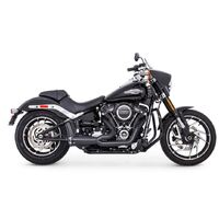 Freedom Performance Exhaust FPE-HD01082 American Outlaw Shorty 2-1 Exhaust Black w/Black End Cap for Softail 18-Up
