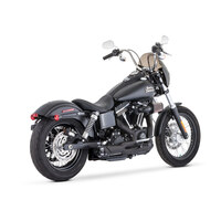 Freedom Performance Exhaust FPE-HD01092 American Outlaw Shorty 2-1 Exhaust Black w/Black End Cap for Dyna 06-17