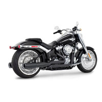 Freedom Performance FPE-HD01318 4.5" Two-Step True Dual Exhaust Black w/Contrast Cut Black End Caps for Softail Breakout/Fatboy 18-Up w/240 Tyre