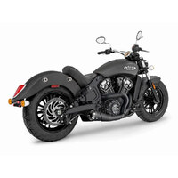 Freedom Performance FPE-IN00187 American Outlaw Shorty 2-1 Exhaust Black w/Black End Cap for Indian Scout 15-Up