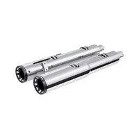 Freedom Performance FPE-IN00198 4.5" Slip-On Mufflers Chrome w/Sculpted Straight End Caps for Indian Big Twin w/Hard Saddle Bags