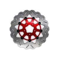 Galfer USA GAL-DF681CW-R 11.5" Rear Floating Wave Disc Rotor w/Red Carrier for Big Twin 00-Up/Sportster 00-10