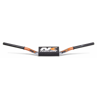 Neken Radical Design Handlebar 85cc Low (Conical Design/Length 754mm/Height 102mm/Sweep 70mm) White/Orange w/Black Pad