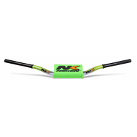 Neken Radical Design Handlebar YZF (Conical Design/Length 820mm/Height 118mm/Sweep 74mm) White/Green w/Fluro Green Pad